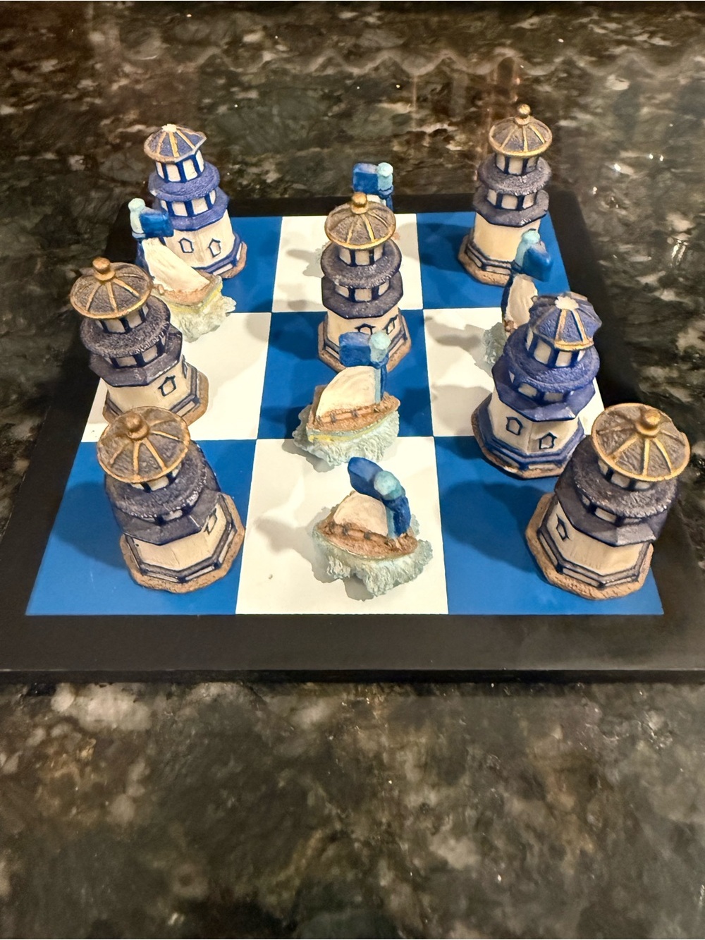 Small Nautical coastal theme tic tac toe set
